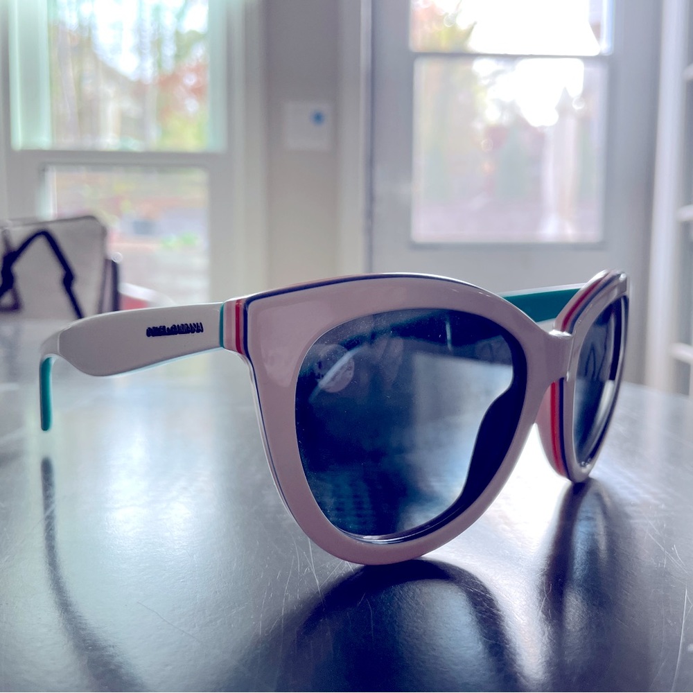 Dolce and Gabbana white/multi color eyeglass frame.